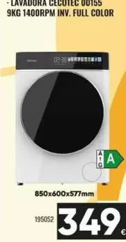 Cecotec - Lavadora 00155 1400RPM Inv. Full Color