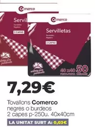 Comerco - Tovallons Negres O Burdeos 2 Capes