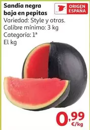 Sandía Negra Baja En Pepitas