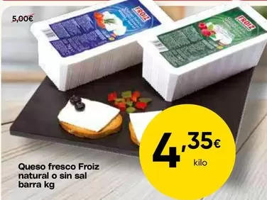 Froiz - Queso Fresco Natural O Sin Sal Barra