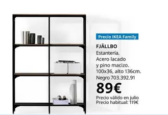 Ikea - Estantería. Acero Lacado Y Pino Macízo