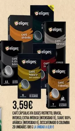eliges - Cafe Capsulas Fa Elges Ristretto, Brasi, Intenso Extra Intensido, Suave 100% Farina Di Castelo Di Questada O Columbia