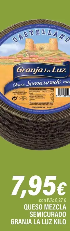 Granja La Luz - Queso Mezcla Semicurado