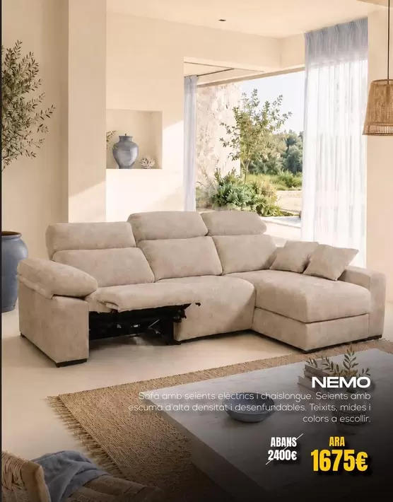 Nemo Sofà Amb Seients Elèctrics I Chaislongue
