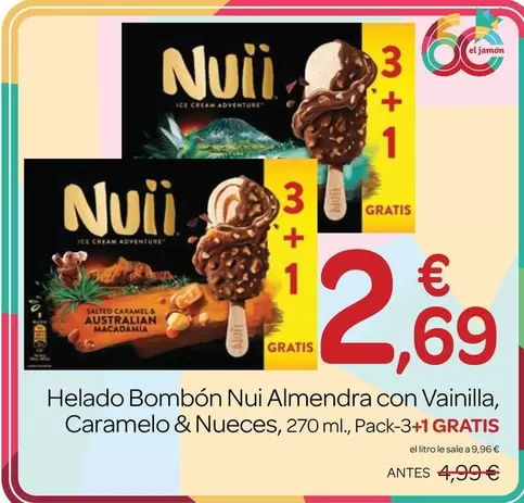 Nuii - Helado Bombon Nui Almendra Con Vainilla
