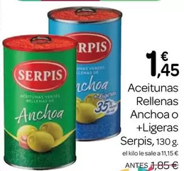 Serpis - Aceitunas Rellenas Anchoa O Ligeras