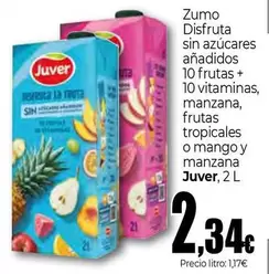 Juver - Zumo Disfruta Sin Azucares Anadidos 10 Frutas + 10 Vitaminas