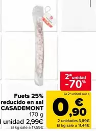 Casademont - Fuets 25% Reducido En Sal