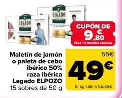 Elpozo - Maletín De Jamón O Paleta De Cebo Ibérico 50% Raza Ibérica Legado