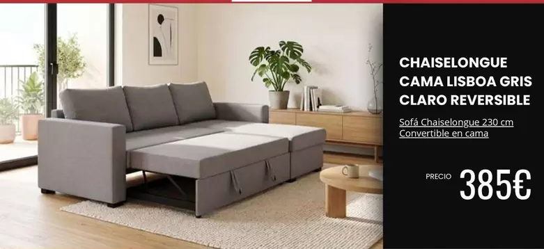 Claro - Chaiselongue Cama Llistoa Gris