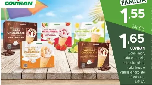 coviran - Cono Limon, Nata-caramelo, Nata-chrooate