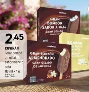 coviran - Gelat Bombo Ametllat, Sabor Blanc O Nata