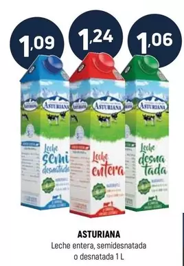 La Asturiana - Leche Entera, Semidesnatada O Desnatada