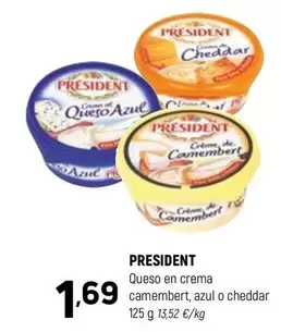 Président - Queso En Crema Camembert, Azul O Cheddar