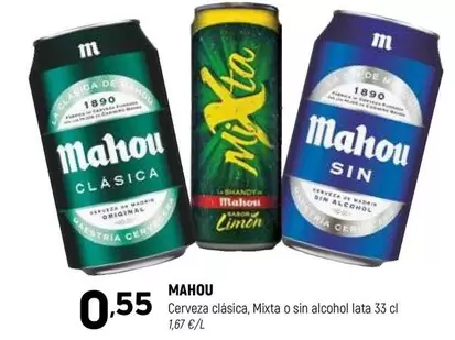Mahou - Cerveza Clásica, Mixta O Sin Alcohol Lata