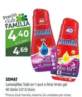 Somat - Lavavajillas Todo En 1 Azul O Lima Limon Gel