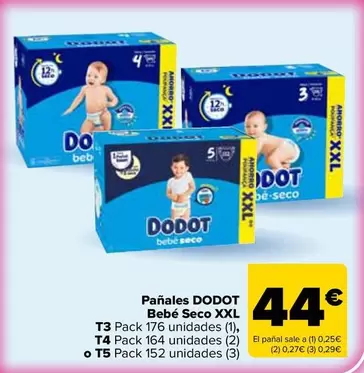 Dodot - Pañales Bebé Seco XXL T3 , T4 O T5 