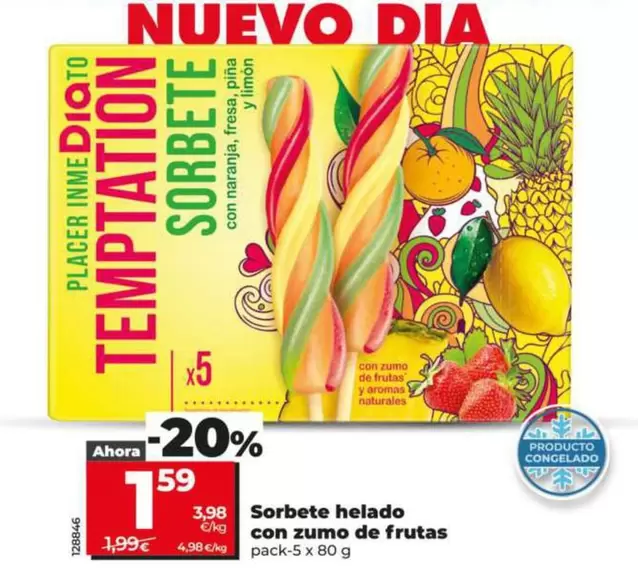 Sorbete Helado Con Zumo De Frutas