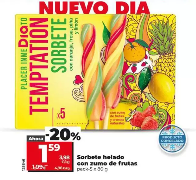 Sorbete Helado Con Zumo De Frutas 