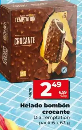 Dia Temptation - Helado Bombón Crocante