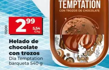 Dia Temptation - Helado De Chocolate Con Trozos 
