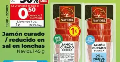 Navidul - Jamón Curado Reducido En Sal En Lonchas