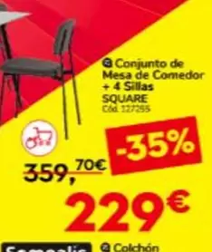 Square - Conjunto De Mesa De Comedor + 4 Sillas