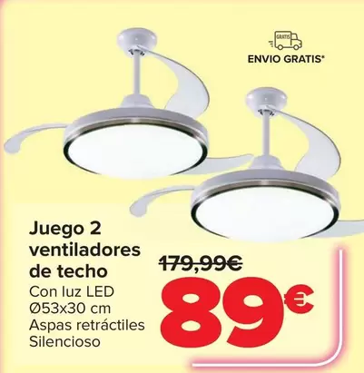 Juego 2 Ventiladores De Techo