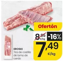 Eroski - Tira De Costilla De Lomo De Cerdo