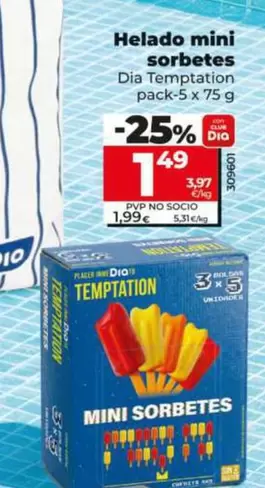 Dia Temptation - Helado Mini Sorbetes