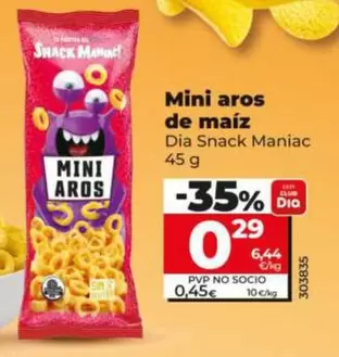 Dia Snack Maniac - Mini Aros De Maíz 
