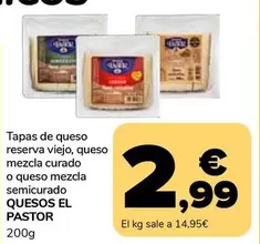 Quesos El Pastor - Tapas De Queso Reserva Viejo, Queso Mezcla Curado O Queso Mezcla Semicurado