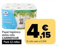 Carrefour - Papel Higiénico Doble Rollo