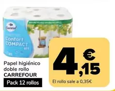 Carrefour - Papel Higiénico Doble Rollo