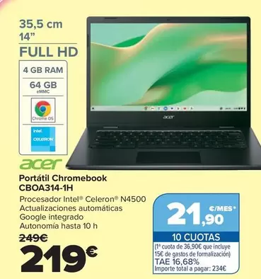 Acer - Portatil Chromebook CBOA314-1H