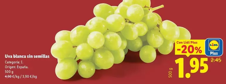 Uva Blanca Sin Semillas