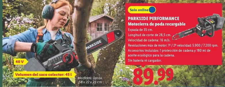 Parkside - Performance Motosierra De Poda Recargable