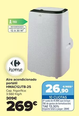 Carrefour Home - Aire Acondicionado Portatil HMAC12JTB-25