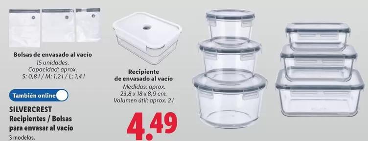 SilverCrest - Recipientes / Bolsas Para Envasar Al Vacio