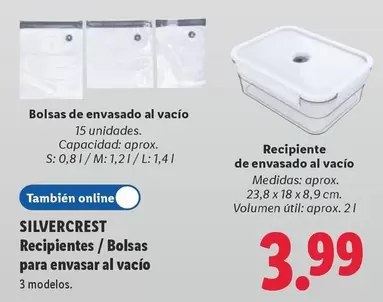 SilverCrest - Recipientes / Bolsas Para Envasar Al Vacio