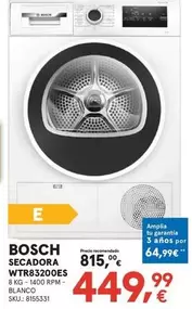 Bosch - Secadora Blanco WTR83200ES