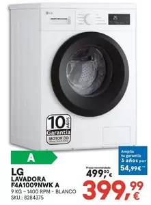 LG - Lavadora Blanco F4A1009NWK A