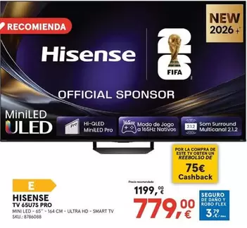Hisense - TV Mini Led, 65", Ultra HD, Smart 65U7S