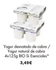 Si Esenciales - Yogur Desnatado De Cabra Bio 
