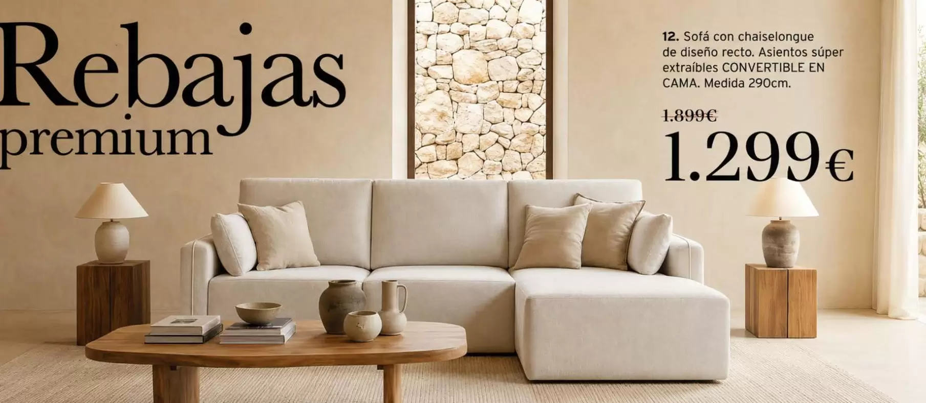 Sofa Con Chaise Longue De Diseño Recto