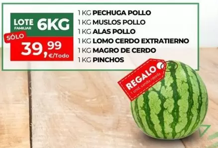1 Kg Pechuga Pollo/1 Kg Muslos Pollo/1 Kg Allas Pollo/1 Kg Lomo Cerdo Extratierno/1 Kg Magro De Cerdo/1 Kg Pinchos