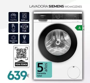 Siemens - Lavadora WG44G2ZAES
