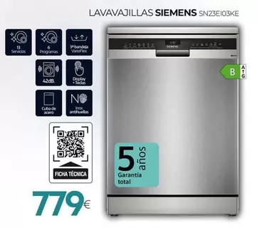 Siemens - Lavavajillas SN23EI03KE