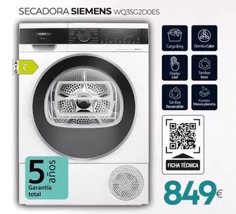 Siemens - Secadora WQ35G2DOES