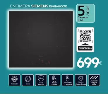 Siemens - Encimera EH61AHCCIE